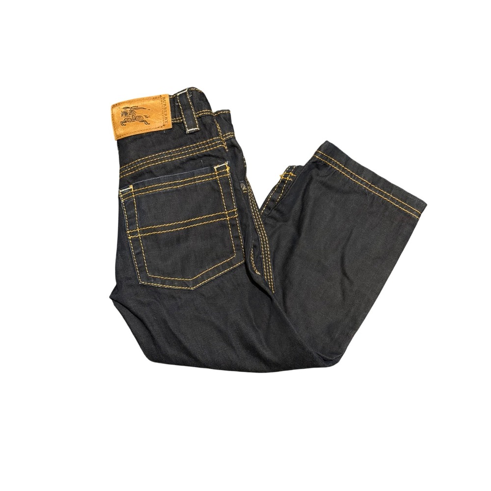 Burberry‎ Kids Dark Wash Denim Jeans Yellow Contrast Stitching Size 4Y 104cm